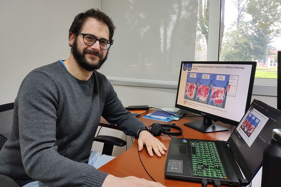 Estudiante italiano realiza pasantía doctoral en la UACh para investigar sobre energía eólica marina